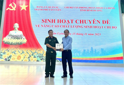 Đảng ủy Quân sự thành phố Tân Uyên nâng cao chất lượng sinh hoạt chi bộ