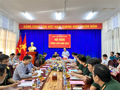 Đảng ủy Quân sự quận Tân Bình hội nghị phiên cuối năm 2023