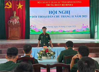 Trung đoàn 6, Bộ CHQS tỉnh Bình Dương đối thoại dân chủ với cán bộ, chiến sĩ