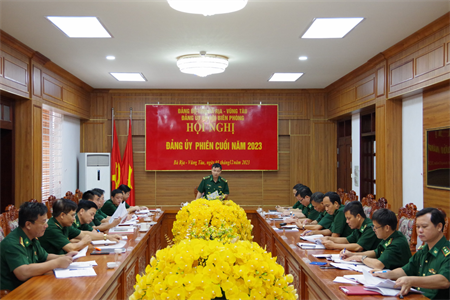 Đảng ủy BĐBP Bà Rịa – Vũng Tàu tổ chức hội nghị Đảng ủy phiên cuối năm 2023