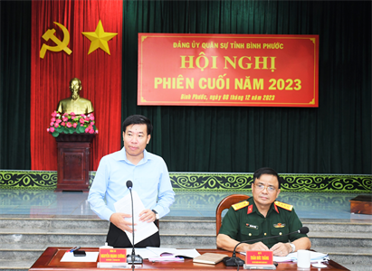 Đảng ủy Quân sự tỉnh Bình Phước Hội nghị Đảng ủy phiên cuối năm 2023