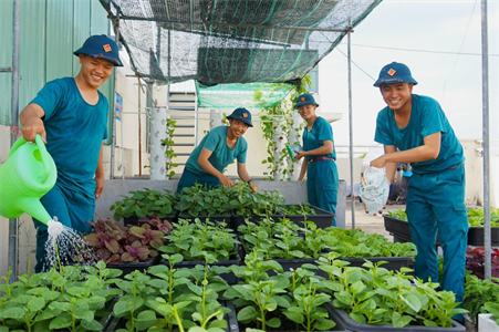 Tăng gia sản xuất nâng cao chất lượng bữa ăn hàng ngày cho dân quân thường trực