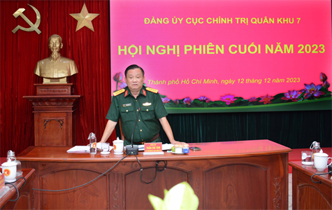 Đảng ủy Cục Chính trị Quân khu hội nghị phiên cuối năm 2023