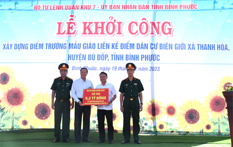 Khởi công xây dựng Điểm trường Mẫu giáo liền kề Điểm dân cư biên giới xã Thanh Hòa, huyện Bù Đốp