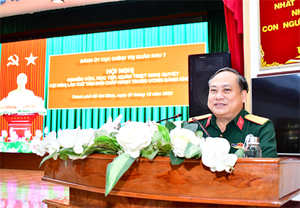 Đảng ủy Cục Chính trị Quân khu 7 quán triệt Nghị quyết hội nghị lần thứ 8 Ban Chấp hành Trung ương Đảng khóa XIII