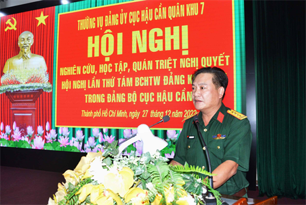 Cục Hậu cần tổ chức hội nghị nghiên cứu, học tập, quán triệt Nghị quyết Trung ương Tám, khoá XIII