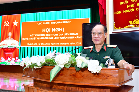 Cục Chính trị Quân khu 7 rút kinh nghiệm tham gia Liên hoan nghệ thuật Quần chúng LLVT Quân khu năm 2023