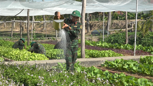 Ban Chỉ huy Quân sự huyện Tân Hưng tăng gia sản xuất, nâng cao đời sống bộ đội