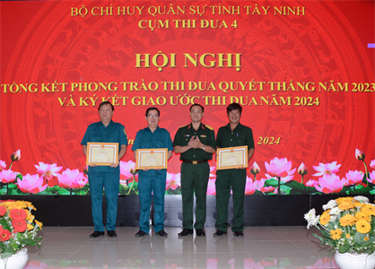 Cụm thi đua 4, Bộ CHQS tỉnh Tây Ninh ký kết giao ước thi đua năm 2024