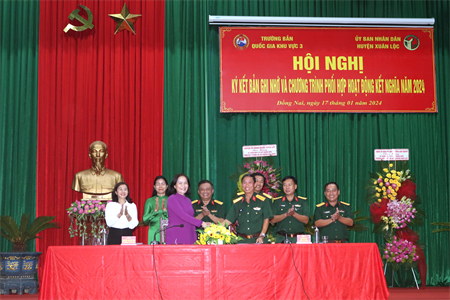 Trường bắn Quốc gia Khu vực 3 ký kết nghĩa với UBND huyện Xuân Lộc