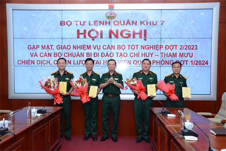 Bộ Tư lệnh Quân khu 7 gặp mặt, giao nhiệm vụ cán bộ đi học tại Học viện Quốc phòng