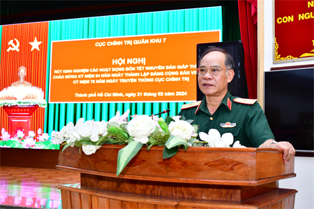 Cục Chính trị Quân khu 7 rút kinh nghiệm các hoạt động Tết Nguyên đán Giáp Thìn 2024
