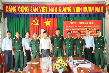 Bộ Tư lệnh Quân khu 7 thăm, kiểm tra Đội K73 chuẩn bị thực hiện nhiệm vụ