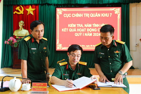 Cục Chính trị Quân khu 7 kiểm tra công tác Đảng, công tác chính trị Ban CHQS thành phố Thủ Đức