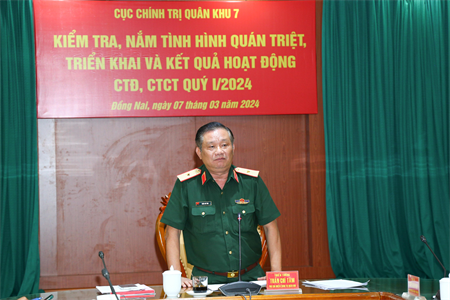 Cục Chính trị Quân khu 7 kiểm tra công tác Đảng, công tác chính trị tại Bộ CHQS tỉnh Đồng Nai