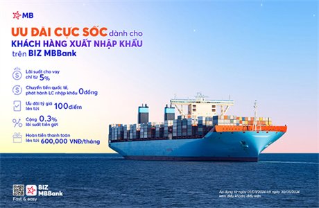 MB nỗ lực đẩy mạnh hỗ trợ doanh nghiệp xuất nhập khẩu năm 2024