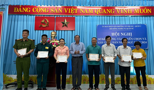 Hội đồng nghĩa vụ quân sự phường Võ Thị Sáu, quận 3 tổng kết công tác tuyển chọn và gọi công dân nhập ngũ năm 2024
