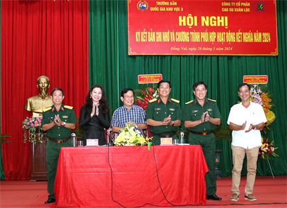 Trường bắn Quốc gia Khu vực 3 ký kết nghĩa với Công ty Cổ phần Cao su Xuân Lộc