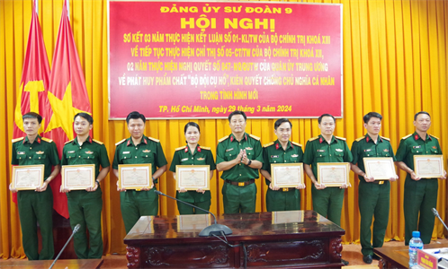 Sư đoàn 9 sơ kết 03 năm thực hiện Kết luận số 01 của Bộ Chính trị
