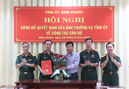 Tỉnh ủy Bình Phước công bố quyết định về công tác cán bộ