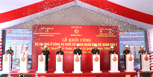 Khởi công Dự án Xây dựng nhà ở công vụ khối cơ quan Quân khu bộ, Quân khu 7