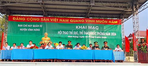 Huyện Vĩnh Hưng khai mạc hội thao thể dục, thể thao quốc phòng năm 2024