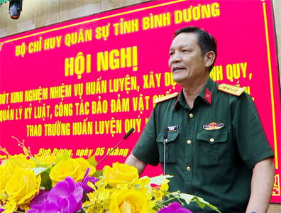Bộ CHQS tỉnh Bình Dương rút kinh nghiệm nhiệm vụ huấn luyện, xây dựng chính quy, quản lý kỷ luật quý I năm 2024
