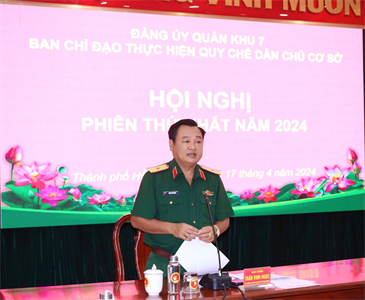 Ban Chỉ đạo thực hiện Quy chế dân chủ cơ sở Đảng ủy Quân khu Hội nghị phiên thứ nhất năm 2024