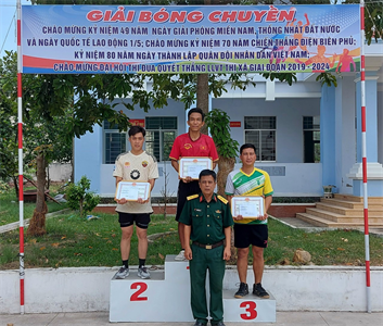 Ban CHQS thị xã Kiến Tường tổ chức giải bóng chuyền chào mừng kỷ niệm 49 năm Ngày giải phóng miền Nam