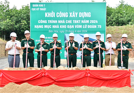 Cục Kỹ thuật Quân khu 7 khởi công xây dựng hạng mục Nhà kho đạn vòm Lữ đoàn 75