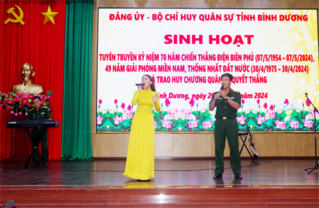 Bộ CHQS tỉnh Bình Dương: Tuyên truyền kỷ niệm 70 năm Chiến thắng Điện Biên Phủ và 49 năm Ngày giải phóng miền Nam