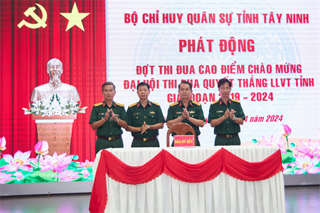 Bộ CHQS tỉnh Tây Ninh phát động thi đua cao điểm chào mừng Đại hội Thi đua Quyết thắng giai đoạn 2019 - 2024