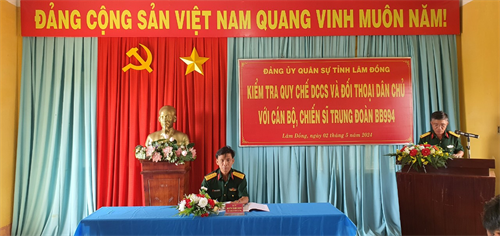 Kiểm tra thực hiện quy chế dân chủ cơ sở và đối thoại dân chủ tại Trung đoàn 994