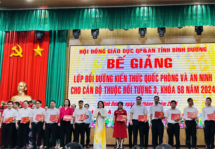 Tỉnh Bình Dương bế mạc lớp bồi dưỡng kiến thức quốc phòng và an ninh