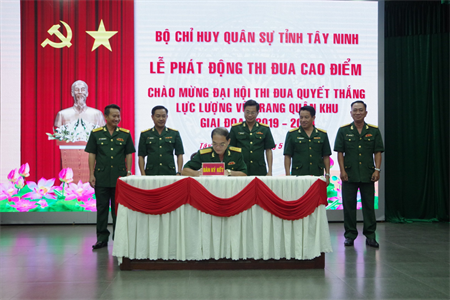 Bộ CHQS tỉnh Tây Ninh phát động thi đua cao điểm chào mừng Đại hội Thi đua Quyết thắng LLVT Quân khu giai đoạn 2019-2024