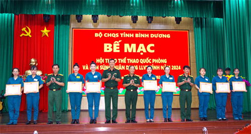 Bộ CHQS tỉnh Bình Dương: Bế mạc Hội thao thể thao quốc phòng và bắn súng quân dụng năm 2024