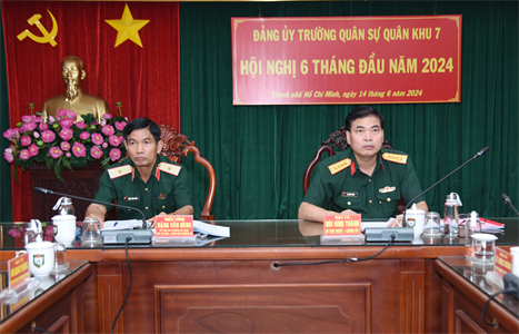 Hội nghị Đảng ủy Trường Quân sự Quân khu 6 tháng đầu năm 2024