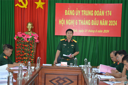 Đảng ủy Trung đoàn 174 tổ chức hội nghị phiên 6 tháng đầu năm 2024
