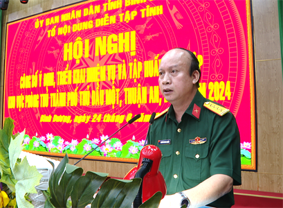 Ủy ban Nhân dân tỉnh Bình Dương công bố ý định, triển khai nhiệm vụ, tập huấn diễn tập khu vực phòng thủ