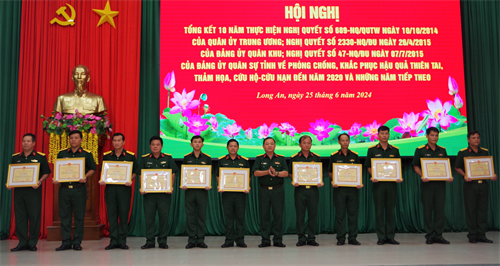 Bộ CHQS tỉnh Long An thực hiện tốt công tác phòng chống, khắc phục hậu quả thiên tai, thảm họa, cứu hộ -cứu nạn