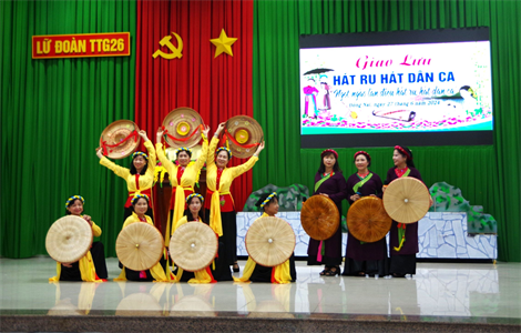 Lữ đoàn 26: Giao lưu văn nghệ “Ngọt ngào làn điệu hát ru, hát dân ca”