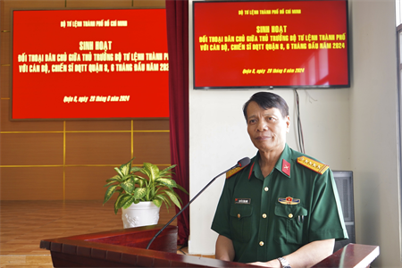 Bộ Tư lệnh TPHCM đối thoại dân chủ với cán bộ, chiến sĩ dân quân thường trực Quận 8