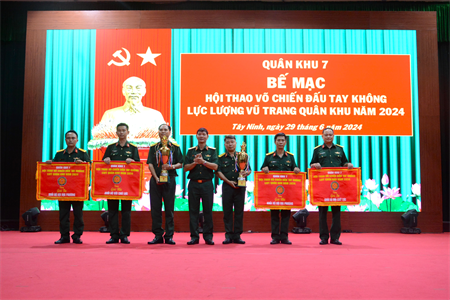 Bế mạc Hội thao Võ chiến đấu tay không lực lượng vũ trang Quân khu 7 năm 2024