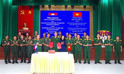 Bộ CHQS tỉnh Bình Dương hợp tác với Tiểu khu Quân sự Kratie, Quân khu 2, Quân đội Hoàng gia Campuchia