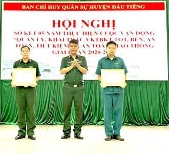 Ban CHQS huyện Dầu Tiếng sơ kết 5 năm thực hiện Cuộc vận động 50