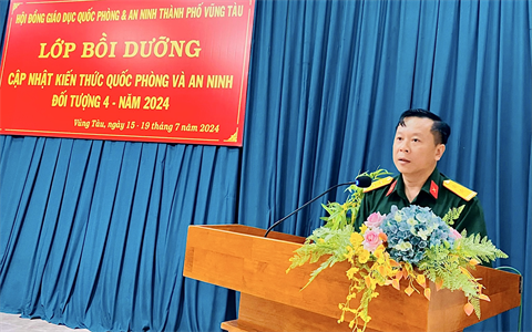 Thành phố Vũng Tàu bồi dưỡng kiến thức quốc phòng - an ninh đối tượng 4 năm 2024