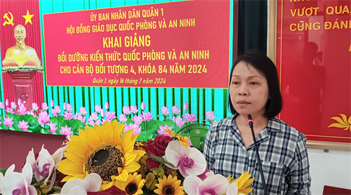 Quận 1 khai giảng bồi dưỡng kiến thức quốc phòng và an ninh cho cán bộ thuộc đối tượng 4 năm 2024