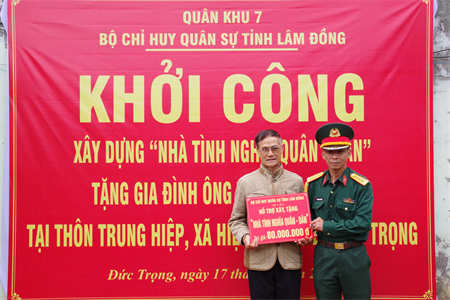 Bộ chỉ huy Quân sự tỉnh Lâm Đồng khởi công xây dựng “Nhà tình nghĩa Quân - Dân”