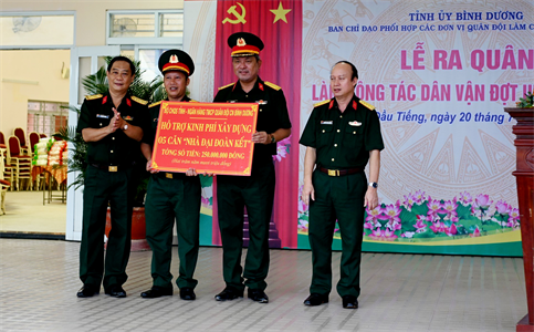 Tỉnh Bình Dương: Các đơn vị Quân đội phối hợp làm công tác dân vận trên địa bàn huyện Dầu Tiếng