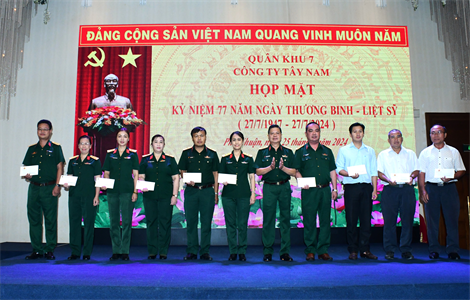 Công ty Tây Nam họp mặt kỷ niệm 77 năm ngày Thương binh - Liệt sĩ 27/7/2024